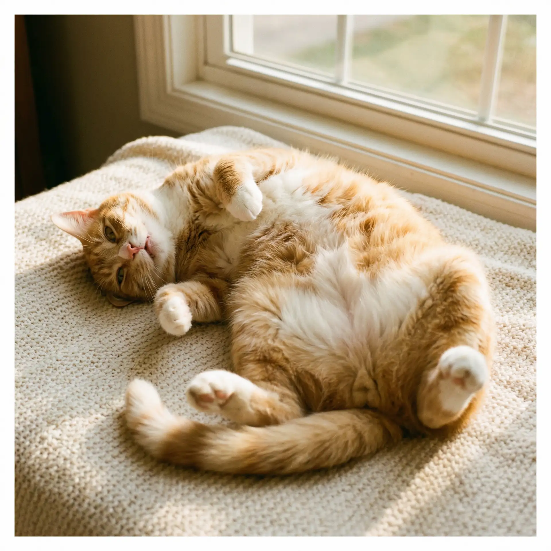 猫咪仰躺露出肚皮 - 乌克兰搭讪